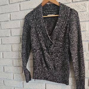 Ricki's Black and White Cowl Neck Sweater